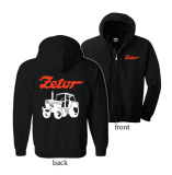ZETOR - Červené Logo a Traktor - čierna detská mikina na zips
