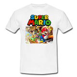 SUPER MARIO - Motive Run - biele pánske tričko