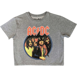 AC/DC - Highway To Hell Circle - sivé dámske tričko crop top KR