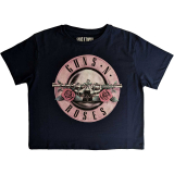 GUNS N ROSES - Classic Logo - modré dámske tričko crop top KR