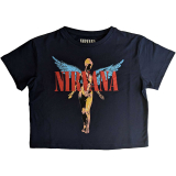 NIRVANA - Angelic - modré dámske tričko crop top KR