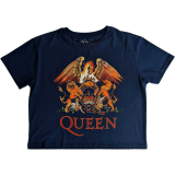 QUEEN - Classic Crest - modré dámske tričko crop top KR