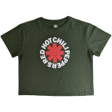 RED HOT CHILI PEPPERS - Classic Asterisk - zelené dámske tričko crop top KR