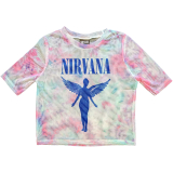 NIRVANA - Angelic Blue Mono - biele dámske tričko crop top KR