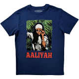 AALIYAH - Foliage - modré pánske tričko