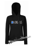AMONG US - Blue White Logo - čierna dámska mikina