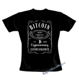 BITCOIN - Jack Daniels Motive - čierne dámske tričko