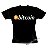 BITCOIN - Logo - čierne dámske tričko