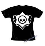 BRAWL STARS - Skull - čierne dámske tričko