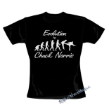 CHUCK NORRIS - Evolution By Chuck Norris - čierne dámske tričko