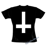 KRÍŽ - Obrátený - čierne dámske tričko