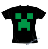 MINECRAFT - Green Creeper - čierne dámske tričko