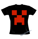 MINECRAFT - Red Creeper - čierne dámske tričko