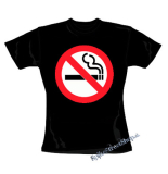 NO SMOKING - čierne dámske tričko