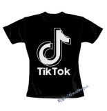 TIK TOK - Double Logo - čierne dámske tričko
