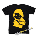 MARSHMELLO - Yellow Smile DJ - čierne detské tričko