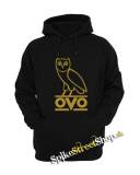 DRAKE - Gold OVO Logo - čierna pánska mikina