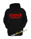 STRANGER DANGER - Red Logo - čierna pánska mikina