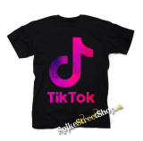 TIK TOK - Logo Rainbow - čierne pánske tričko