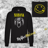 NIRVANA - Yellow Logo & Band - čierna pánska mikina 