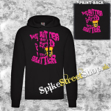 WE BUTTER THE BREAD WITH BUTTER - Pink Logo - čierna pánska mikina KLOKANKA