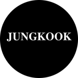 JUNGKOOK - Logo On Black Background - okrúhla podložka pod pohár