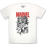 MARVEL COMICS - Black & White Characters - biele pánske tričko