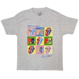 MTV - Rolling Stones Warhol Squares - sivé pánske tričko