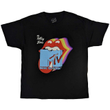 MTV - Rolling Stones Rainbow Shadow Tongue - čierne pánske tričko