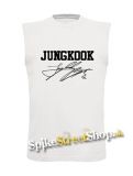JUNGKOOK - Logo & Signature - biele pánske tričko bez rukávov