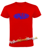 NEWJEANS - Blue Logo - červené pánske tričko