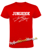 JUNGKOOK - Logo & SIgnature - červené detské tričko