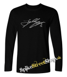 JUNGKOOK - Signature - čierne pánske tričko s dlhými rukávmi