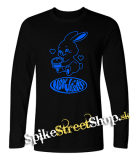 NEWJEANS - Logo & Bunny - čierne pánske tričko s dlhými rukávmi