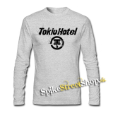 TOKIO HOTEL - Logo - šedé pánske tričko s dlhými rukávmi