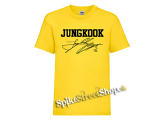JUNGKOOK - Logo & Signature - žlté pánske tričko