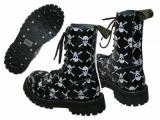 Topánky STEEL - SKULLS BLACK/WHITE - 10 dierkové