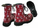 Topánky STEEL - SKULLS - RED/WHITE - 10 dierkové