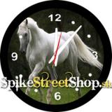 Horses Collection - BIELY ŽREBEC - nástenné hodiny