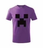 MINECRAFT - Creeper - fialové chlapčenské tričko