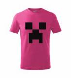MINECRAFT - Creeper - purpurové chlapčenské tričko