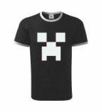 MINECRAFT - Creeper - čierne chlapčenské tričko CONTRAST DUO-COLOUR