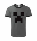 MINECRAFT - Creeper - sivé chlapčenské tričko CONTRAST DUO-COLOUR