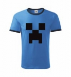 MINECRAFT - Creeper - modré pánske tričko CONTRAST DUO-COLOUR