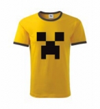 MINECRAFT - Creeper - žlté pánske tričko CONTRAST DUO-COLOUR