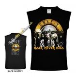 GUNS N ROSES - Rock Never Dies - Gold Band - čierne pánske tričko bez rukávov