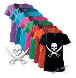 PIRATE SKULL - farebné dámske tričko