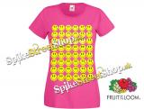 SMILES - Smajlíci - ružové dámske tričko