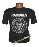 RAMONES - pánske maskáčové tričko - ruský maskáč
