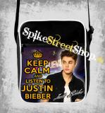 JUSTIN BIEBER - Keep Calm And Listen To Justin Bieber - retro taška na rameno
